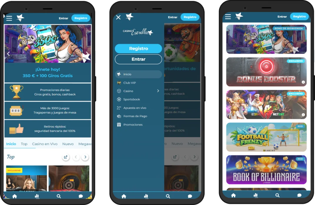 Casino Estrella: versión móvil
